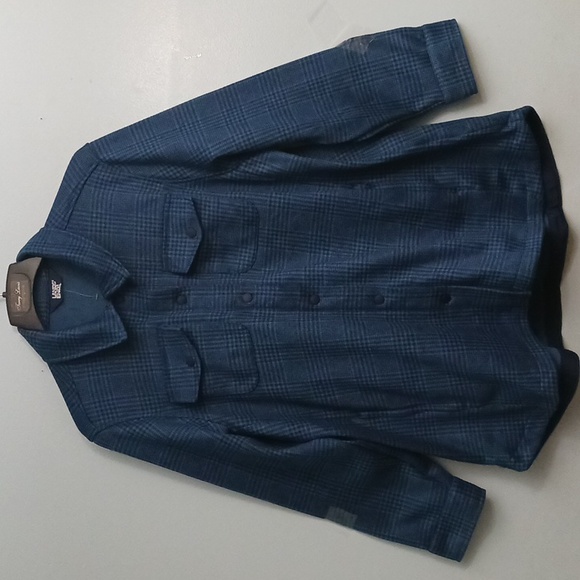 Land's End size 2X women's fleece shacket in a Glen Plaid deep sea navy … - Picture 3 of 17